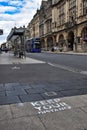 Oxford, UK- 06 13 2020: Oxford Town Hall is the back drop to the city social distances measures. Royalty Free Stock Photo