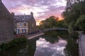 A neighborhood in Oxford by a canal Royalty Free Stock Photo