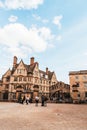 OXFORD, UNITED KINGDOM - AUG 29 2019 : The Bridge of Sighs connecting two buildings at Hertford College in Oxford, England