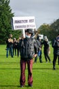 Oxford, United Kingdom - November 1, 2020: Polish pro choice protest in University Parks Oxford, women and men peacefully Royalty Free Stock Photo