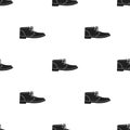 Oxfords icon in black style isolated on white background. Shoes pattern stock vector illustration.