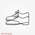 Oxfords icon. Oxford shoes flat vector symbol, sign, illustration