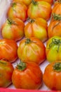 Oxheart tomato at a market stall Royalty Free Stock Photo