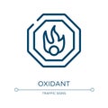 Oxidant icon. Linear vector illustration from health and safety collection. Outline oxidant icon vector. Thin line symbol for use