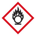 Oxidation warning symbol. GHS label Royalty Free Stock Photo