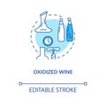 Oxidized wine concept icon. Alcohol drink flaws indication, winetasting idea thin line illustration. Heat damage, oxygen