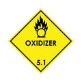 Oxidizer color element. Hazardous material vector icon.