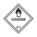 Oxidizer color element. Hazardous material vector icon. Royalty Free Stock Photo