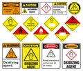 Oxidizer warning sign. Class 5 Dangerous Goods Plates Royalty Free Stock Photo