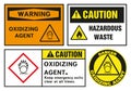 Oxidizer warning sign. Class 5 Dangerous Goods Plates Royalty Free Stock Photo