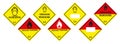 Oxidizer warning sign. Class 5 Dangerous Goods Plates