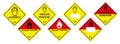 Oxidizer warning sign. Class 5 Dangerous Goods Plates Royalty Free Stock Photo