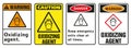 Oxidizer warning sign. Class 5 Dangerous Goods Plates