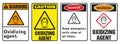 Oxidizer warning sign. Class 5 Dangerous Goods Plates Royalty Free Stock Photo