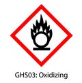 Oxidizing ghs pictogram vector isolated sign Royalty Free Stock Photo