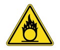 Oxidizing Material Warning Label. International Oxidizing Hazard Symbol. Royalty Free Stock Photo