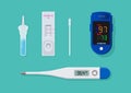 Oximeter Medical thermometer and Rapid antigen test kit set
