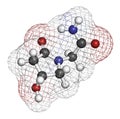 Oxiracetam nootropic drug molecule. 3D rendering. Atoms are represented as spheres with conventional color coding: hydrogen white