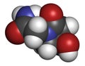 Oxiracetam nootropic drug molecule. 3D rendering. Atoms are represented as spheres with conventional color coding: hydrogen white