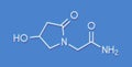 Oxiracetam nootropic drug molecule. Skeletal formula.
