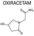 Oxiracetam nootropic drug molecule. Skeletal formula. Chemical structure