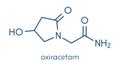 Oxiracetam nootropic drug molecule. Skeletal formula.