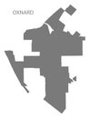 Oxnard California city map grey illustration silhouette shape