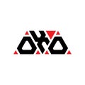 OXO triangle letter logo design with triangle shape. OXO triangle logo design monogram. OXO triangle vector logo template with red Royalty Free Stock Photo