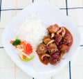 Oxtail Stew with Rice and Vegs Royalty Free Stock Photo