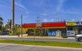 Oxxo supermarket shop store at road street gas station Mexico Royalty Free Stock Photo