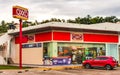 Oxxo supermarket shop store at road street gas station Mexico Royalty Free Stock Photo