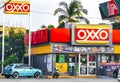 Oxxo supermarket shop store at road street gas station Mexico Royalty Free Stock Photo