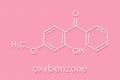 Oxybenzone sunscreen molecule. Skeletal formula.