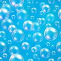 Oxygen bubbles in water blue background for scientific and biological concepts Royalty Free Stock Photo