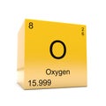 Oxygen symbol yellow cube Royalty Free Stock Photo