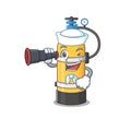 Oxygen cylinder cartoon happy Sailor style with binocular