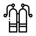 Oxygen Cylinder Icon Vector Outline Illustration