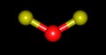 Oxygen difluoride molecular structure isolated on black Royalty Free Stock Photo