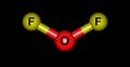 Oxygen difluoride molecular structure isolated on black Royalty Free Stock Photo