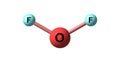 Oxygen difluoride molecular structure isolated on white