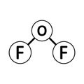 Oxygen difluoride molecule icon Royalty Free Stock Photo