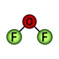 Oxygen difluoride molecule icon Royalty Free Stock Photo