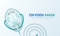 Oxygen mask artificial lung ventilation realistic banner template vector medical breath emergency