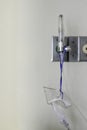 Oxygen mask with pressure tube hang on wall