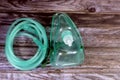 Oxygen mask, a mask that provides a method to transfer breathing oxygen gas from a storage tank to the lungs, Oxygen masks may