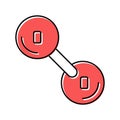 oxygen molecule color icon vector illustration