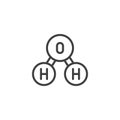 Oxygen molecule line icon