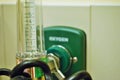 Oxygen port pressure regulator flow meter in the emergency room