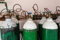 Oxygen supply tanks in hospital Royalty Free Stock Photo