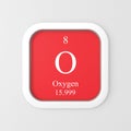 Oxygen symbol on red rounded square Royalty Free Stock Photo